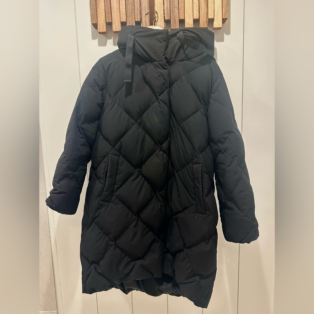 Sanctuary Black Quilted Hooded Puffer Coat